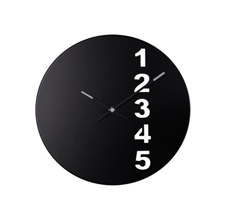 Circle 1 to 5 Numbers Acrylic Wall Clock
