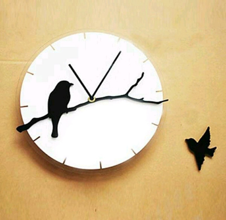 Birds Design Acrylic Wall Clock
