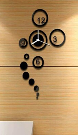 Round Shape Rings Acrylic Wall Clock
