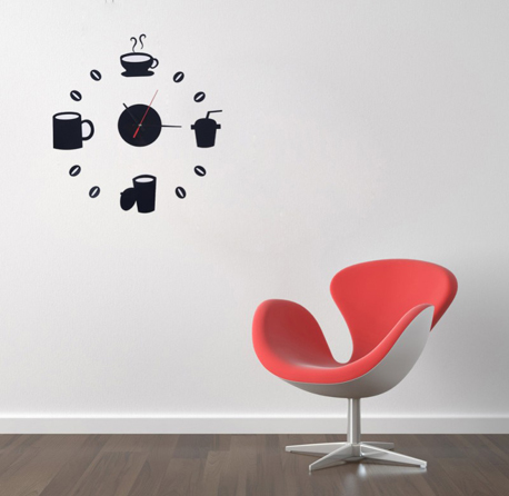 Tea Time Design Acrylic Wall Clock
