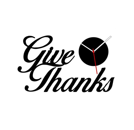 Give Thanks Acrylic Wall Clock
