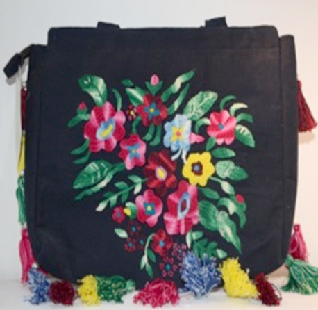 CLOTH BLACK BAG WITH KHAMAK WORK