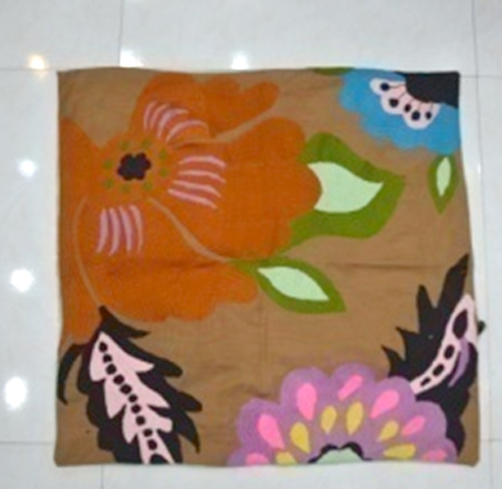 SOFA CUSHION WITH MULTICOLOR KHAMAK WORK