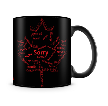 Sorry Multiple Languages Mug
